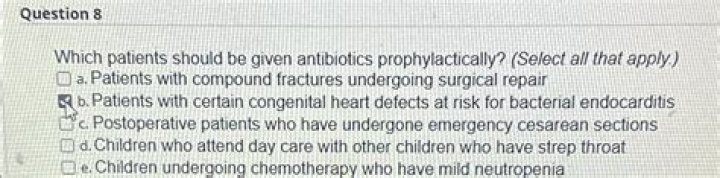 Which patients should be given antibiotics prophylactically?